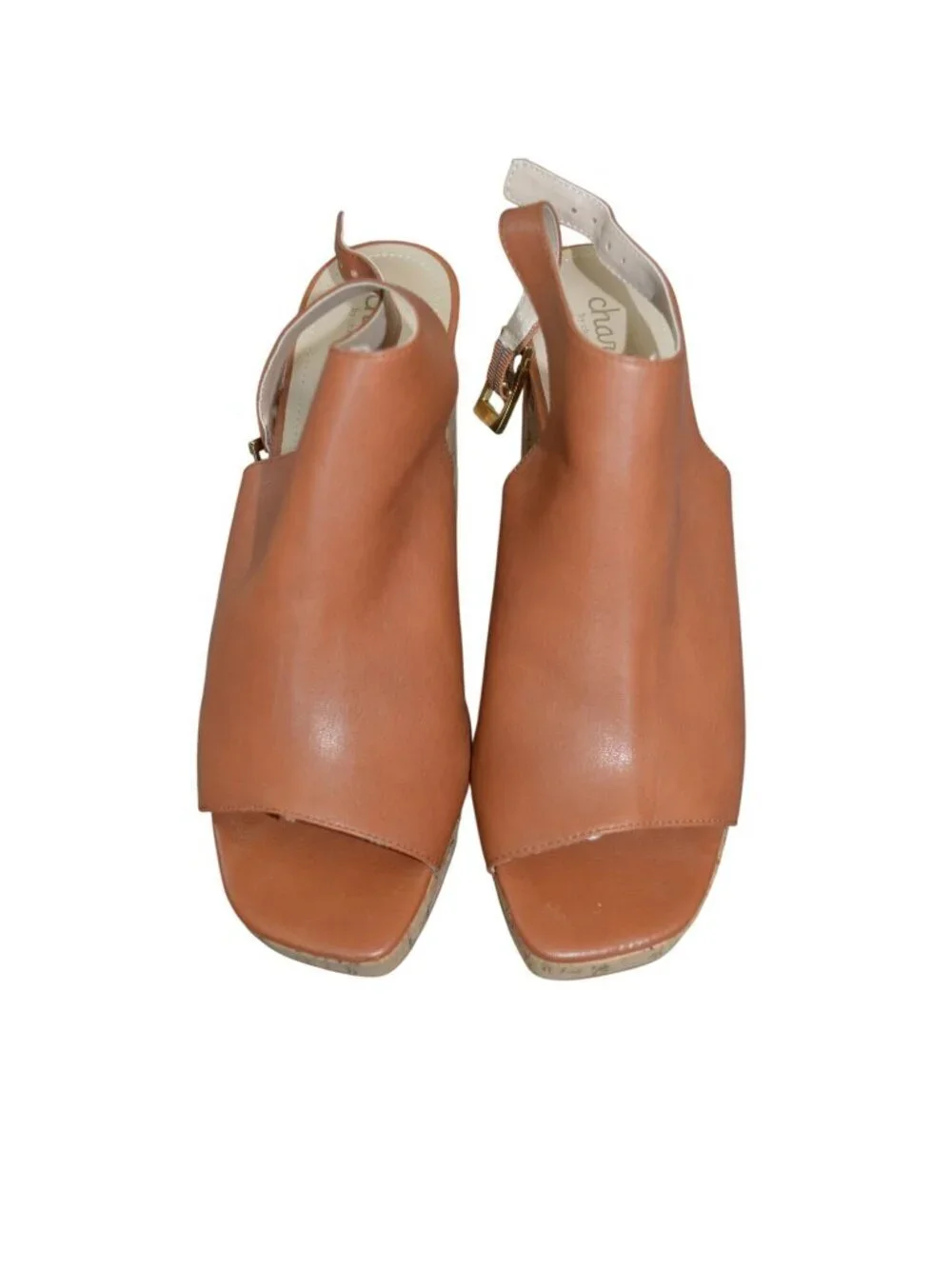 Charles David Imani Anthropologie Cork Block Heels Ankle Strap Women Size 10 Boh